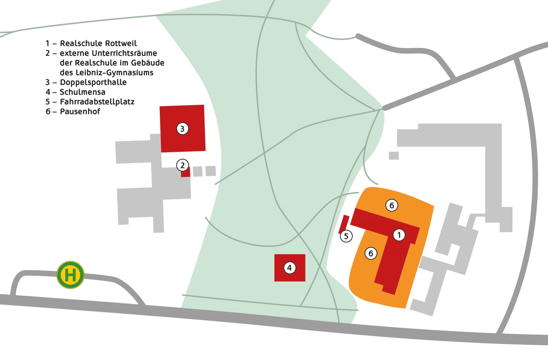 Geländeplan der Realschule Rottweil